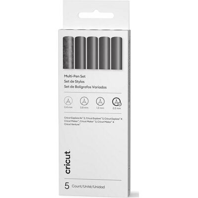 Cricut, Machine de découpe : accessoires, Multi Pen Set, Black (5 ct) - Publicité Cricut, Machine de découpe : accessoires, Multi Pen Set, Black (5 ct) - Publicité