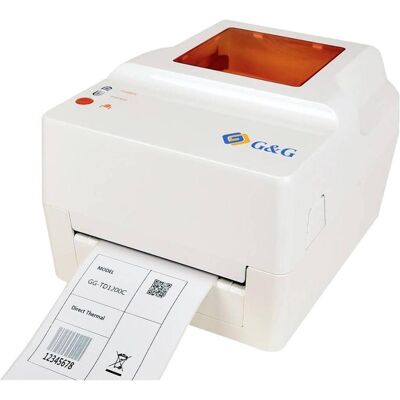 G&G GG-TD1200C-BK-USB Imprimante d'étiquettes Thermique direct, transfert thermique Largeur d'étiquette (203 dpi), Imprimante d'étiquettes, Blanc - Publicité G&G GG-TD1200C-BK-USB Imprimante d'étiquettes Thermique direct, transfert thermique Largeur d'étiquette (203 dpi), Imprimante d'étiquettes, Blanc - Publicité