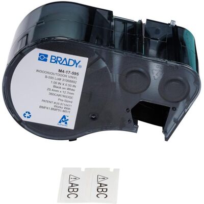 Brady, Rouleau d’étiquettes, M4-17-595, Vinyle, noir sur blanc, 25,40 mm x 12,70 mm, permanent (360 E.) (25.40 mm) - Publicité Brady, Rouleau d’étiquettes, M4-17-595, Vinyle, noir sur blanc, 25,40 mm x 12,70 mm, permanent (360 E.) (25.40 mm) - Publicité