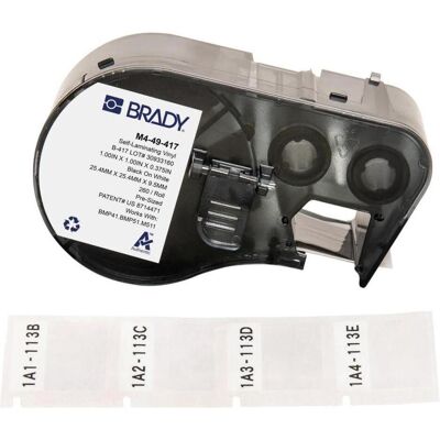 Brady, Rouleau d’étiquettes, M4-49-417, vinyle auto-laminant, blanc/transparent, 25.40 x 9.53(25.40) mm, permanent, f (25.40 mm) - Publicité Brady, Rouleau d’étiquettes, M4-49-417, vinyle auto-laminant, blanc/transparent, 25.40 x 9.53(25.40) mm, permanent, f (25.40 mm) - Publicité