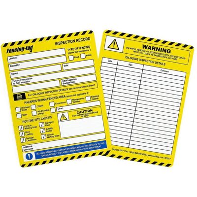 Brady, Rouleau d’étiquettes, ENT-ETSI-STD-F-50, Étiquettes à insérer Fencing-tag, polypropylène, noir sur jaune & blanc sur B - Publicité Brady, Rouleau d’étiquettes, ENT-ETSI-STD-F-50, Étiquettes à insérer Fencing-tag, polypropylène, noir sur jaune & blanc sur B - Publicité
