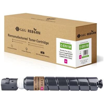 G&G, Toner, Reborn-Toner kompatibel mit Canon C-EXV58 (3765C002) M (M) - Publicité G&G, Toner, Reborn-Toner kompatibel mit Canon C-EXV58 (3765C002) M (M) - Publicité