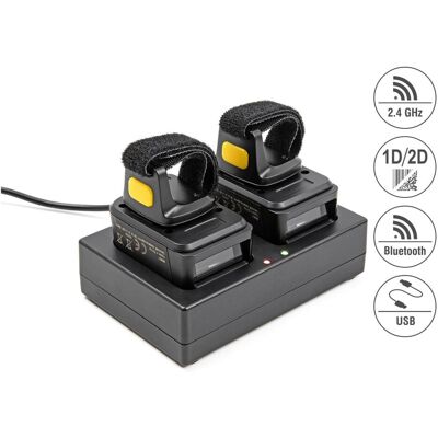 Delock Scanner de codes à barres annulaires 1D et 2D avec 2,4 GHz ou Blueto, Lecteur de codes barres, Noir - Publicité Delock Scanner de codes à barres annulaires 1D et 2D avec 2,4 GHz ou Blueto, Lecteur de codes barres, Noir - Publicité