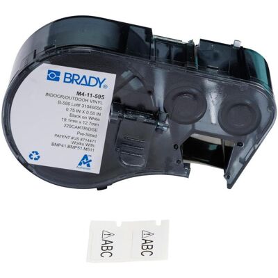 Brady, Rouleau d’étiquettes, M4-11-595, Vinyle, noir sur blanc, 19,05 mm x 12,70 mm, permanent (360 E.) - Publicité Brady, Rouleau d’étiquettes, M4-11-595, Vinyle, noir sur blanc, 19,05 mm x 12,70 mm, permanent (360 E.) - Publicité