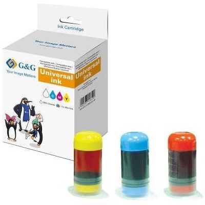 G&G, Cartouche d'impression, Universal Inkjet Refillset 3x 30ml color - Publicité G&G, Cartouche d'impression, Universal Inkjet Refillset 3x 30ml color - Publicité
