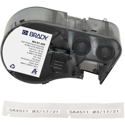 Brady, Rouleau d’étiquettes, M4-81-488, polyester, noir sur blanc, 6,35 x 48,26 mm, permanent (160 E.) - Publicité Brady, Rouleau d’étiquettes, M4-81-488, polyester, noir sur blanc, 6,35 x 48,26 mm, permanent (160 E.) - Publicité