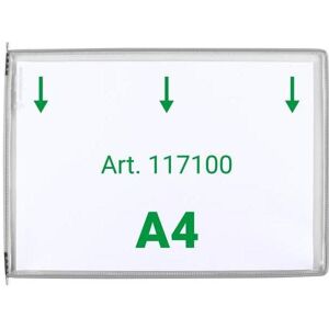 Tarifold, Panneau d'information, 20 plaques pochettes avec 5 onglets A4 paysage gris, ouverture en haut - Publicité Tarifold, Panneau d'information, 20 plaques pochettes avec 5 onglets A4 paysage gris, ouverture en haut - Publicité