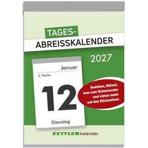 Zettler, Calendrier + agenda, Tagesabreisskalender XXL 2027 (10 x 14 cm) - Publicité Zettler, Calendrier + agenda, Tagesabreisskalender XXL 2027 (10 x 14 cm) - Publicité