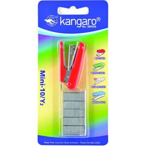 Kangaro, Agrafeuse, agrafeuse + agrafes, agrafes jusqu'à 10 feuilles, blister, rouge (10 feuilles) - Publicité Kangaro, Agrafeuse, agrafeuse + agrafes, agrafes jusqu'à 10 feuilles, blister, rouge (10 feuilles) - Publicité