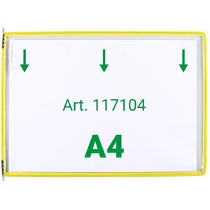 Tarifold, Panneau d'information, 20 plaques pochettes avec 5 onglets A4 paysage jaune, ouverture en haut - Publicité Tarifold, Panneau d'information, 20 plaques pochettes avec 5 onglets A4 paysage jaune, ouverture en haut - Publicité