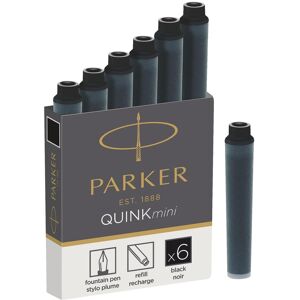 Parker Pen, Cartouche de rechange + encrier, Mini boîte Quink (Noir, 6 pcs) - Publicité Parker Pen, Cartouche de rechange + encrier, Mini boîte Quink (Noir, 6 pcs) - Publicité