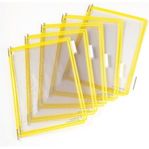 Tarifold, Panneau d'information, 20 plaques pochettes DIN A5 jaunes, ouverture sur le côté - Publicité Tarifold, Panneau d'information, 20 plaques pochettes DIN A5 jaunes, ouverture sur le côté - Publicité