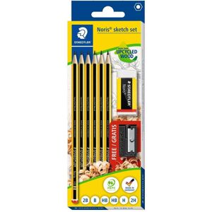 Staedtler Crayon à papier + critérium, Coffret de crayons Noris + gomme + taille-crayon GRATUIT (2B, 2H, B, F, H, HB, 6x) - Publicité Staedtler Crayon à papier + critérium, Coffret de crayons Noris + gomme + taille-crayon GRATUIT (2B, 2H, B, F, H, HB, 6x) - Publicité