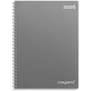 Mayland-Burde, Agenda, A5 ugekalender hjformat mrkegr PP-plast 2026 (A5, 1 semaine / 2 pages) - Publicité Mayland-Burde, Agenda, A5 ugekalender hjformat mrkegr PP-plast 2026 (A5, 1 semaine / 2 pages) - Publicité