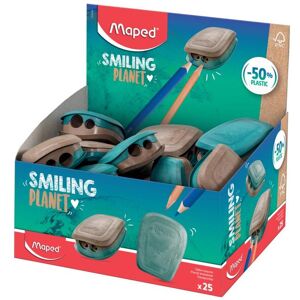 Maped, Taille-crayons, Taille-crayon double SMILING PLANET, bleu/marron, 25pcs - Publicité Maped, Taille-crayons, Taille-crayon double SMILING PLANET, bleu/marron, 25pcs - Publicité