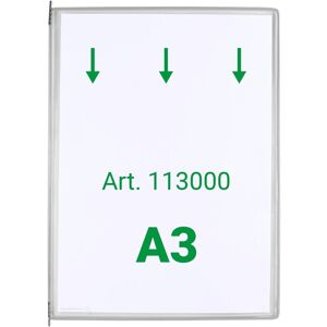 Tarifold, Panneau d'information, 20 plaques pochettes A3 grises, ouverture en haut - Publicité Tarifold, Panneau d'information, 20 plaques pochettes A3 grises, ouverture en haut - Publicité