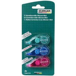 Stanger, Gomme + correcteur, 3 rouleaux correcteurs Allcover Mini 5,0 mm - Publicité Stanger, Gomme + correcteur, 3 rouleaux correcteurs Allcover Mini 5,0 mm - Publicité