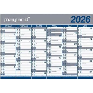 Mayland-Burde, Calendrier + agenda, Kmpekalender 2x6 mdr. papir 2026 (i paprr) - Publicité Mayland-Burde, Calendrier + agenda, Kmpekalender 2x6 mdr. papir 2026 (i paprr) - Publicité