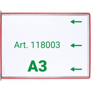 Tarifold, Panneau d'information, 10 plaques pochettes avec 5 onglets DIN A3 paysage rouge, ouverture sur le côté - Publicité Tarifold, Panneau d'information, 10 plaques pochettes avec 5 onglets DIN A3 paysage rouge, ouverture sur le côté - Publicité