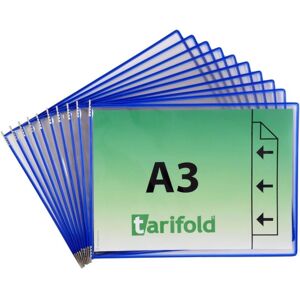 Tarifold, Panneau d'information, 10 plaques pochettes avec 5 onglets DIN A3 paysage bleu, ouverture sur le côté - Publicité Tarifold, Panneau d'information, 10 plaques pochettes avec 5 onglets DIN A3 paysage bleu, ouverture sur le côté - Publicité
