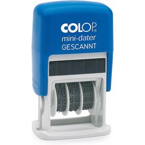 Colop, Tampon encreur, Dateur Mini Dater S160 avec texte Scanné Empreinte Bleu/Rouge - Publicité Colop, Tampon encreur, Dateur Mini Dater S160 avec texte Scanné Empreinte Bleu/Rouge - Publicité