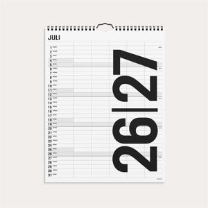 Mayland-Burde, Calendrier + agenda, Studie Familiekalender Black and White 5 kol. 2026/2027 - Publicité Mayland-Burde, Calendrier + agenda, Studie Familiekalender Black and White 5 kol. 2026/2027 - Publicité
