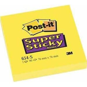 Post-it, Notes adhésives, Papillons adhésifs Super Sticky extra-forts 654-S jaune 12 blocs (76 x 76 mm) - Publicité Post-it, Notes adhésives, Papillons adhésifs Super Sticky extra-forts 654-S jaune 12 blocs (76 x 76 mm) - Publicité