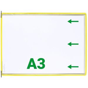 Tarifold, Panneau d'information, 10 plaques pochettes avec 5 onglets DIN A3 paysage jaune, ouverture latérale - Publicité Tarifold, Panneau d'information, 10 plaques pochettes avec 5 onglets DIN A3 paysage jaune, ouverture latérale - Publicité