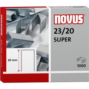 Novus, Attaches, Agrafe Utilisation du produit : Agrafeuse de bloc Désignation de type des agrafes : 23/20 S (1000x) - Publicité Novus, Attaches, Agrafe Utilisation du produit : Agrafeuse de bloc Désignation de type des agrafes : 23/20 S (1000x) - Publicité