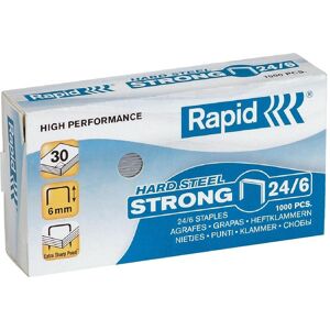 Rapid, Attaches, Agrafes 11700245 Strong Red Stripe 24/6 Acier cuivré argenté (2000x) - Publicité Rapid, Attaches, Agrafes 11700245 Strong Red Stripe 24/6 Acier cuivré argenté (2000x) - Publicité