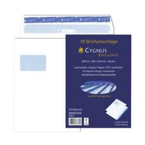 Elepa, Enveloppes, Enveloppe CYGNUS EXCELLENCE, DIN long, blanche, avec fenêtre, avec impression intérieure design (DL, 100x) - Publicité Elepa, Enveloppes, Enveloppe CYGNUS EXCELLENCE, DIN long, blanche, avec fenêtre, avec impression intérieure design (DL, 100x) - Publicité
