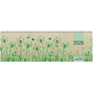 Zettler, Calendrier + agenda, Tischquerkalender Graspapier 2026 - 32x10,5 cm - 1 Woche auf 2 Seiten - nachhaltiger Bürokalender - - Publicité Zettler, Calendrier + agenda, Tischquerkalender Graspapier 2026 - 32x10,5 cm - 1 Woche auf 2 Seiten - nachhaltiger Bürokalender - - Publicité