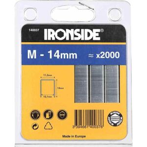 Ironside, Attaches, 140037 Agrafes 14 mm 2000 pièces type M (2000x) - Publicité Ironside, Attaches, 140037 Agrafes 14 mm 2000 pièces type M (2000x) - Publicité