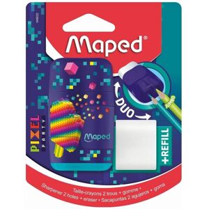 Maped, Gomme + correcteur, Gomme PIXEL PARTY violet - Publicité Maped, Gomme + correcteur, Gomme PIXEL PARTY violet - Publicité