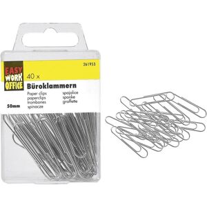 Easy Work, Attaches, Trombones galvanisés 40 pcs (12x) - Publicité Easy Work, Attaches, Trombones galvanisés 40 pcs (12x) - Publicité