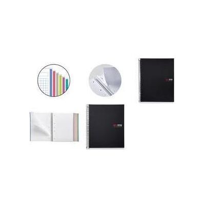 Miquelrius, Cahier + bloc-notes, Carnet de notes 6 A5 150 SQU.PP noir (A5, Quadrillé) - Publicité Miquelrius, Cahier + bloc-notes, Carnet de notes 6 A5 150 SQU.PP noir (A5, Quadrillé) - Publicité