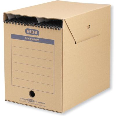 Elba, Archivage + classement, Dossier suspendu tric System maxi, marron naturel pour DIN A4, en carton ondulé solide, fermé de (A4) - Publicité Elba, Archivage + classement, Dossier suspendu tric System maxi, marron naturel pour DIN A4, en carton ondulé solide, fermé de (A4) - Publicité