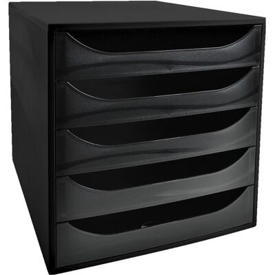 Exacompta, Archivage + classement, Module de classement Ecobox+ Ecoblack 5 tiroirs - Noir (A4+) - Publicité Exacompta, Archivage + classement, Module de classement Ecobox+ Ecoblack 5 tiroirs - Noir (A4+) - Publicité