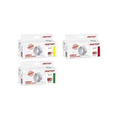 METO, Étiquettes, Etiquettes préimprimées pour étiqueteuses de prix, 26 x 12 mm rouge fluoré, pour Classic S, 1 ligne - Publicité METO, Étiquettes, Etiquettes préimprimées pour étiqueteuses de prix, 26 x 12 mm rouge fluoré, pour Classic S, 1 ligne - Publicité