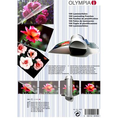 Olympia Films de plastification, Feuilles de plastification - Ensemble (A4, A5, A6, 100 pcs, 80 µm) - Publicité Olympia Films de plastification, Feuilles de plastification - Ensemble (A4, A5, A6, 100 pcs, 80 µm) - Publicité