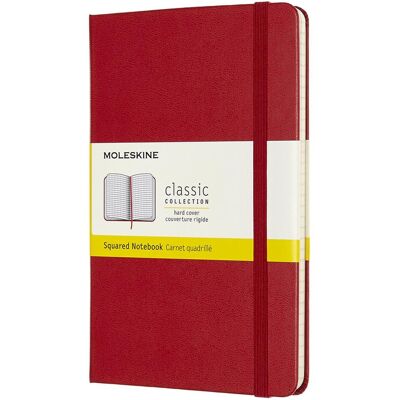 Moleskine, Cahier + bloc-notes, Carnet classique (A5, Quadrillé, Couverture rigide) - Publicité Moleskine, Cahier + bloc-notes, Carnet classique (A5, Quadrillé, Couverture rigide) - Publicité