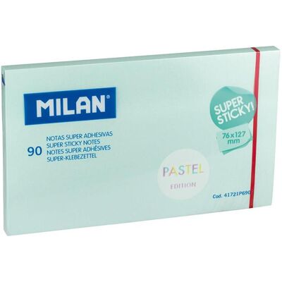 Milan, Notes adhésives, Pad 90 super adhesive notes pastel blue 76x127mm (127 x 76 mm) - Publicité Milan, Notes adhésives, Pad 90 super adhesive notes pastel blue 76x127mm (127 x 76 mm) - Publicité