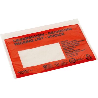 Docufix, Pochette pour documents, 500 CLASSIC Pochettes pour bordereaux de livraison eco plastique DIN C5 (C5, 500 pcs) - Publicité Docufix, Pochette pour documents, 500 CLASSIC Pochettes pour bordereaux de livraison eco plastique DIN C5 (C5, 500 pcs) - Publicité