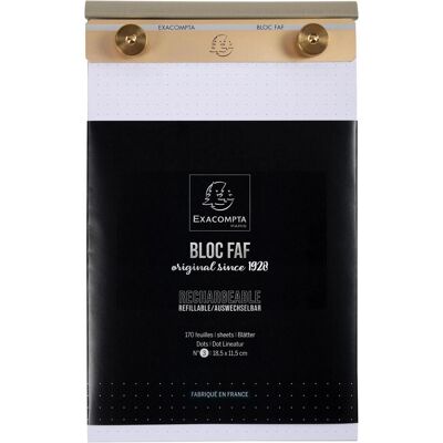 Exacompta, Cahier + bloc-notes, BLOC FAF COMPLET 18,5/11,5 N°3 DOTS - (A4, Pointillés) - Publicité Exacompta, Cahier + bloc-notes, BLOC FAF COMPLET 18,5/11,5 N°3 DOTS - (A4, Pointillés) - Publicité