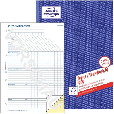 Avery Bulletin de versement, Rapport journalier/régie (40x) - Publicité Avery Bulletin de versement, Rapport journalier/régie (40x) - Publicité