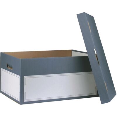 Smartboxpro, Archivage + classement, Boîte d'archives avec couvercle séparé grande 440x345x280mm anthracite/blanc 2 pièces (A4) - Publicité Smartboxpro, Archivage + classement, Boîte d'archives avec couvercle séparé grande 440x345x280mm anthracite/blanc 2 pièces (A4) - Publicité