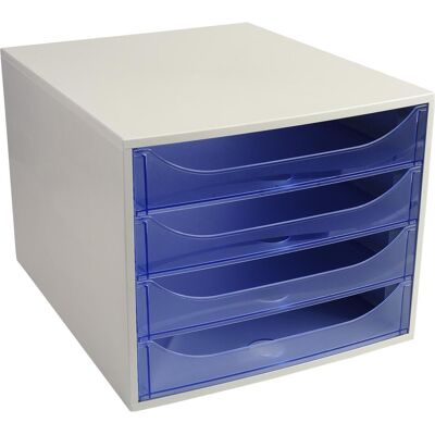 Exacompta, Archivage + classement, Module de classement Ecobox Linicolor 4 tiroirs - Bleu glacé (A4+) - Publicité Exacompta, Archivage + classement, Module de classement Ecobox Linicolor 4 tiroirs - Bleu glacé (A4+) - Publicité