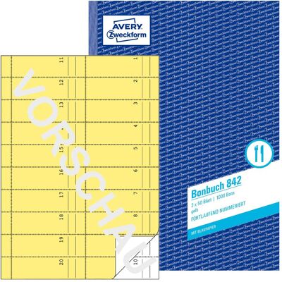 Avery Bulletin de versement, Livret de recettes (100x) - Publicité Avery Bulletin de versement, Livret de recettes (100x) - Publicité