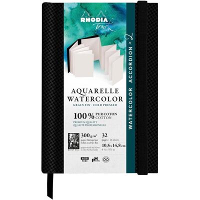 Cahier aquarelle Rhodia - Grain fin 300g - A6 & A5 - Publicité Cahier aquarelle Rhodia - Grain fin 300g - A6 & A5 - Publicité