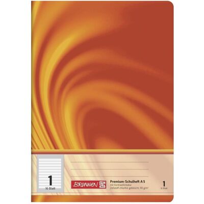 Brunnen, Cahier + bloc-notes, Cahier d'école Vivendi Ligné 1 DIN A5 sans marge, 16 feuilles (A5, À rayures) - Publicité Brunnen, Cahier + bloc-notes, Cahier d'école Vivendi Ligné 1 DIN A5 sans marge, 16 feuilles (A5, À rayures) - Publicité